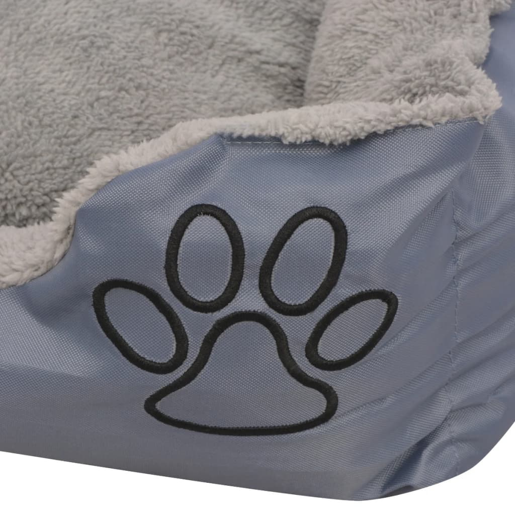 vidaXL Hundbädd med vadderad kudde storlek XXL grå