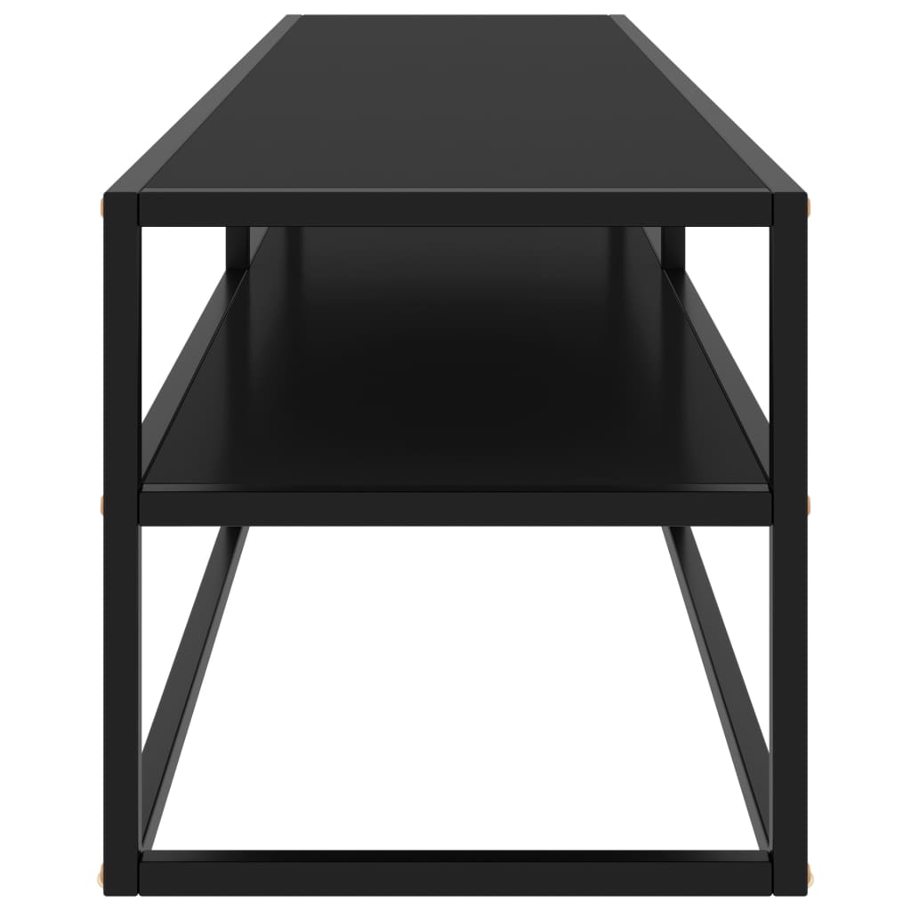 vidaXL Tv-bänk svart med svart glas 160x40x40 cm
