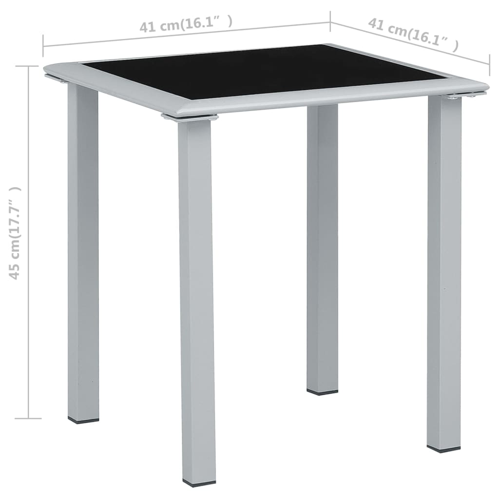 vidaXL Solsängar 2 st med bord aluminium taupe