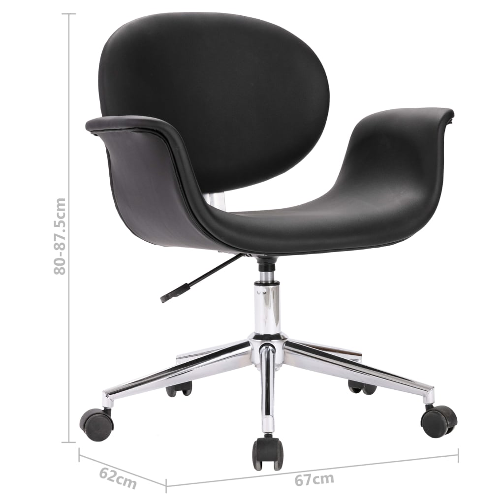 vidaXL Snurrbar kontorsstol svart konstläder