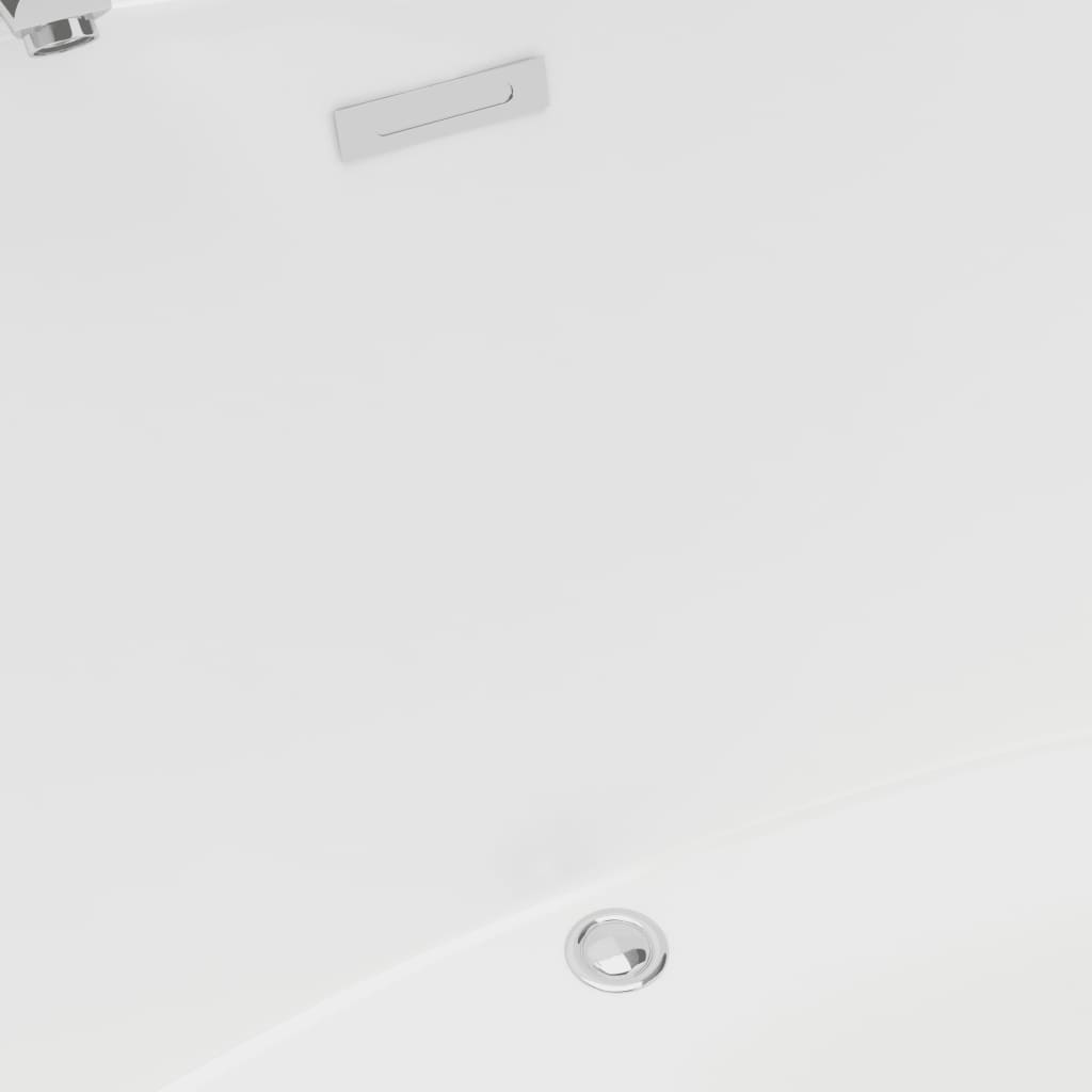 vidaXL Fristående badkar med blandare vit akryl 204 L