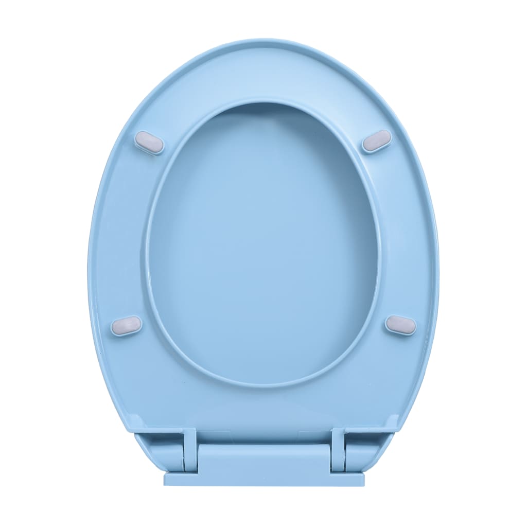 vidaXL Toalettsits mjuk stängning blå oval