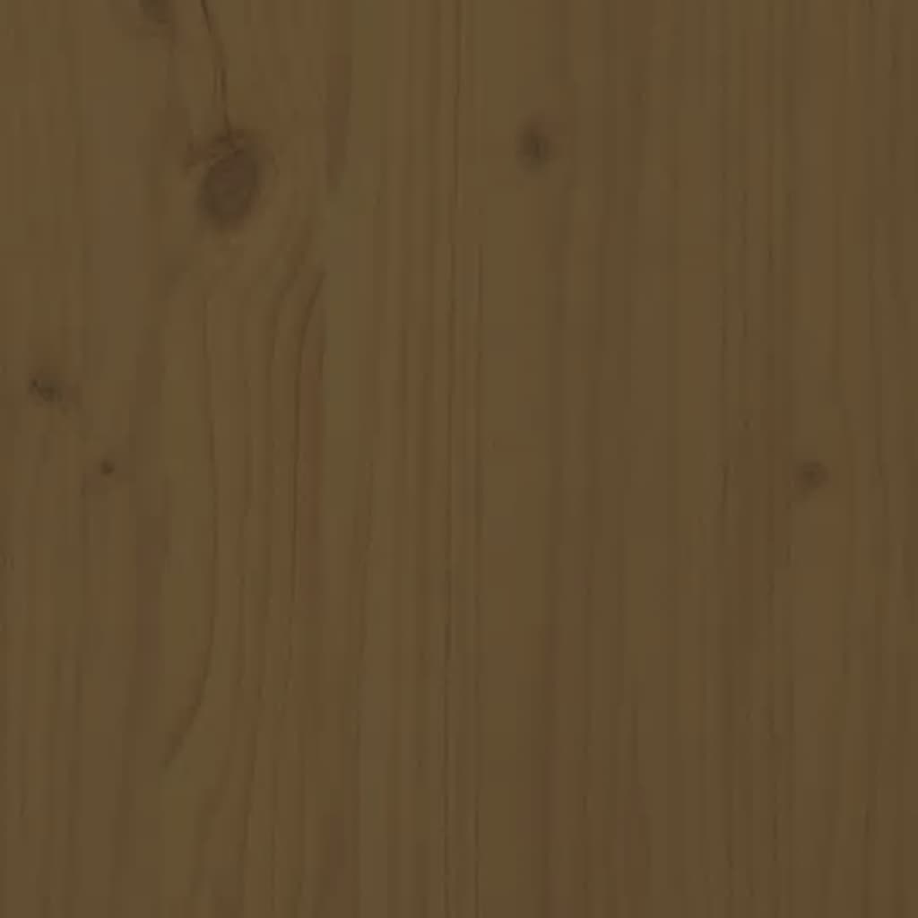 vidaXL Sängram med huvudgavel honungsbrun massivt trä