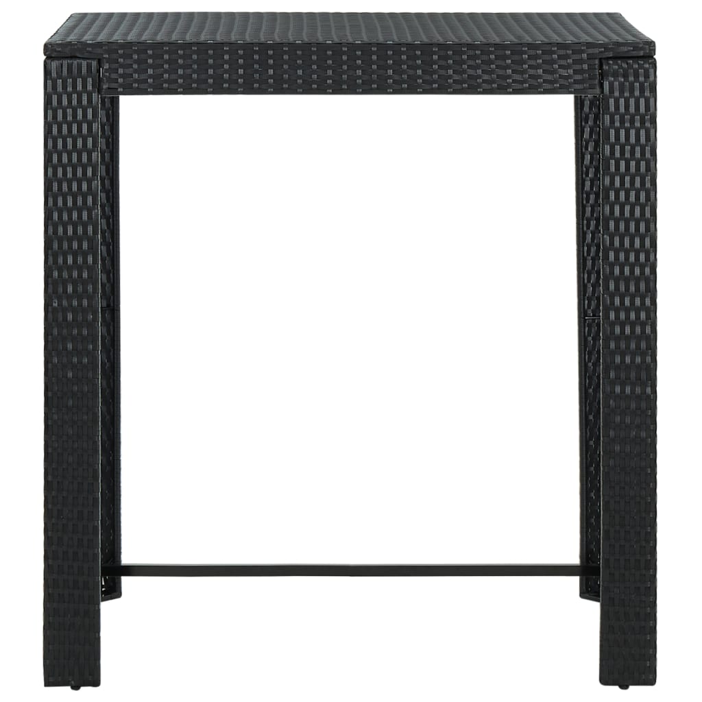 vidaXL Barbord för trädgård svart 100x60,5x110,5 cm konstrotting