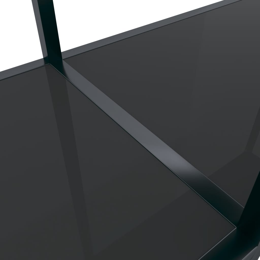vidaXL Konsolbord svart 180x35x75,5 cm härdat glas