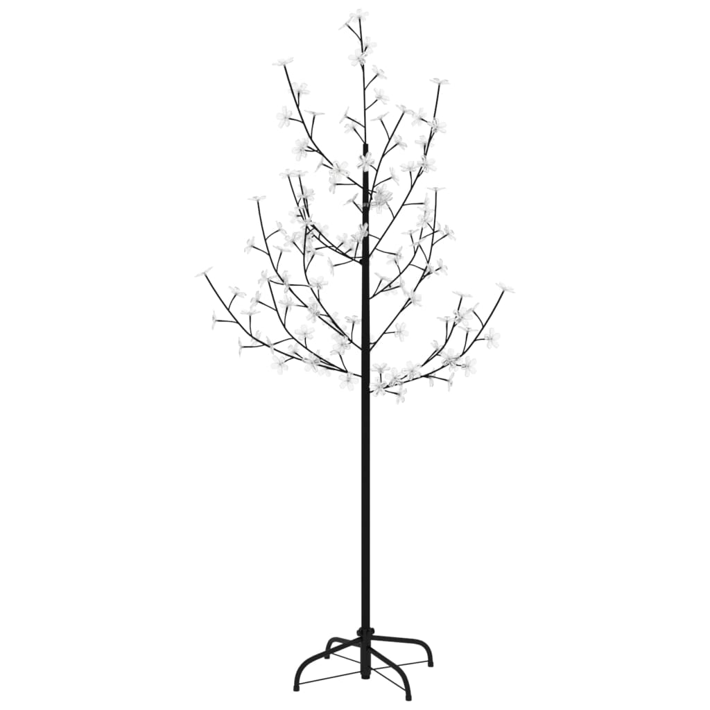 vidaXL Körsbärsträd med LED varmvit 84 lysdioder 120 cm