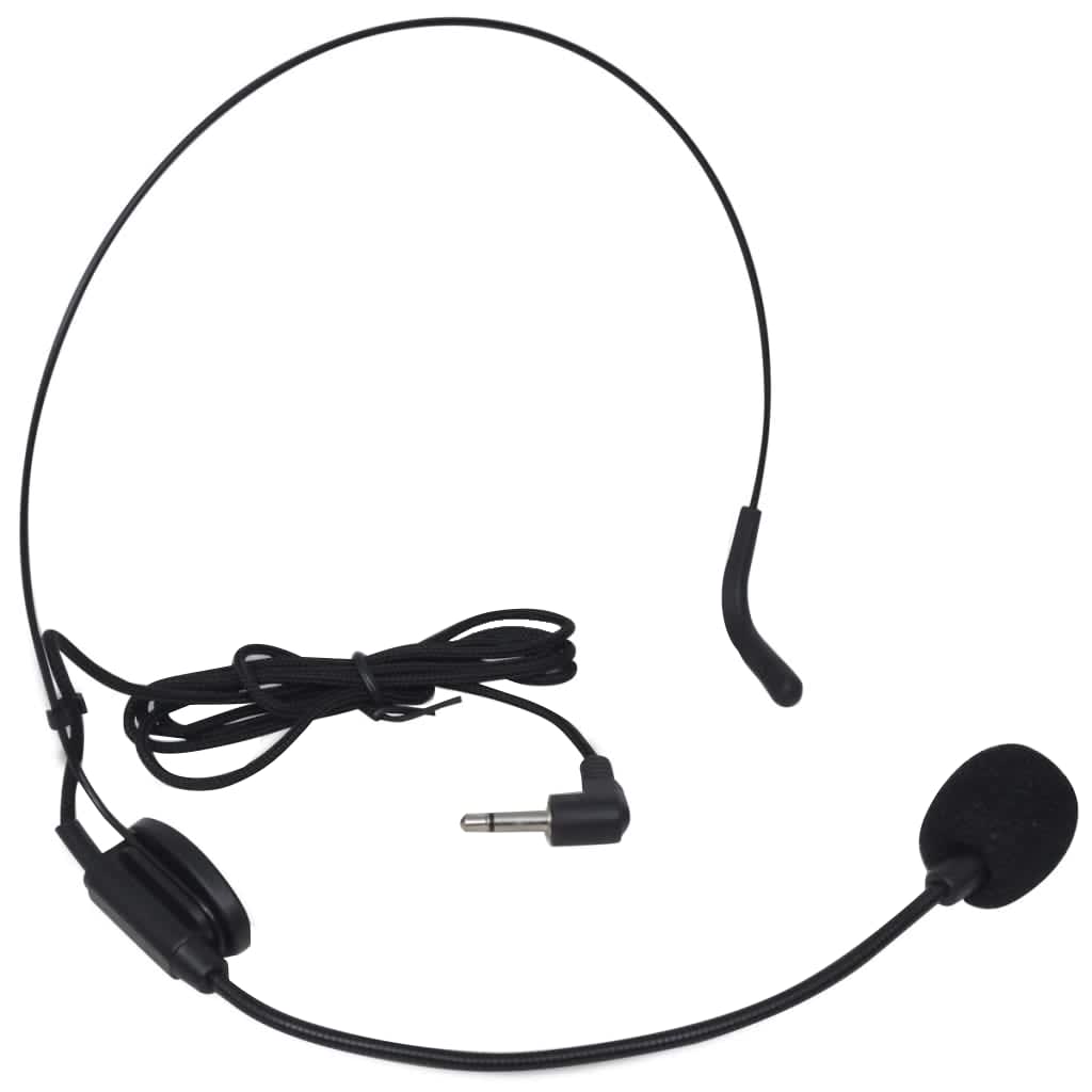 vidaXL Mottagare med 1 trådlös mikrofon och 1 trådlöst headset VHF