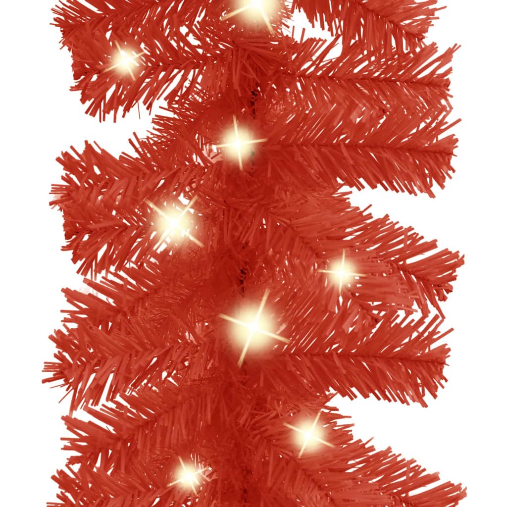 vidaXL Julgirlang med LED-lampor 5 m röd