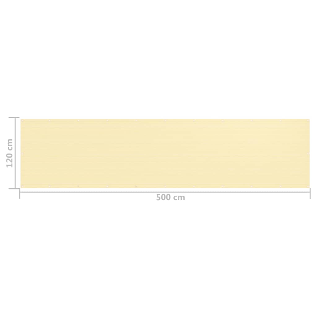 vidaXL Balkongskärm beige 120x500 cm HDPE