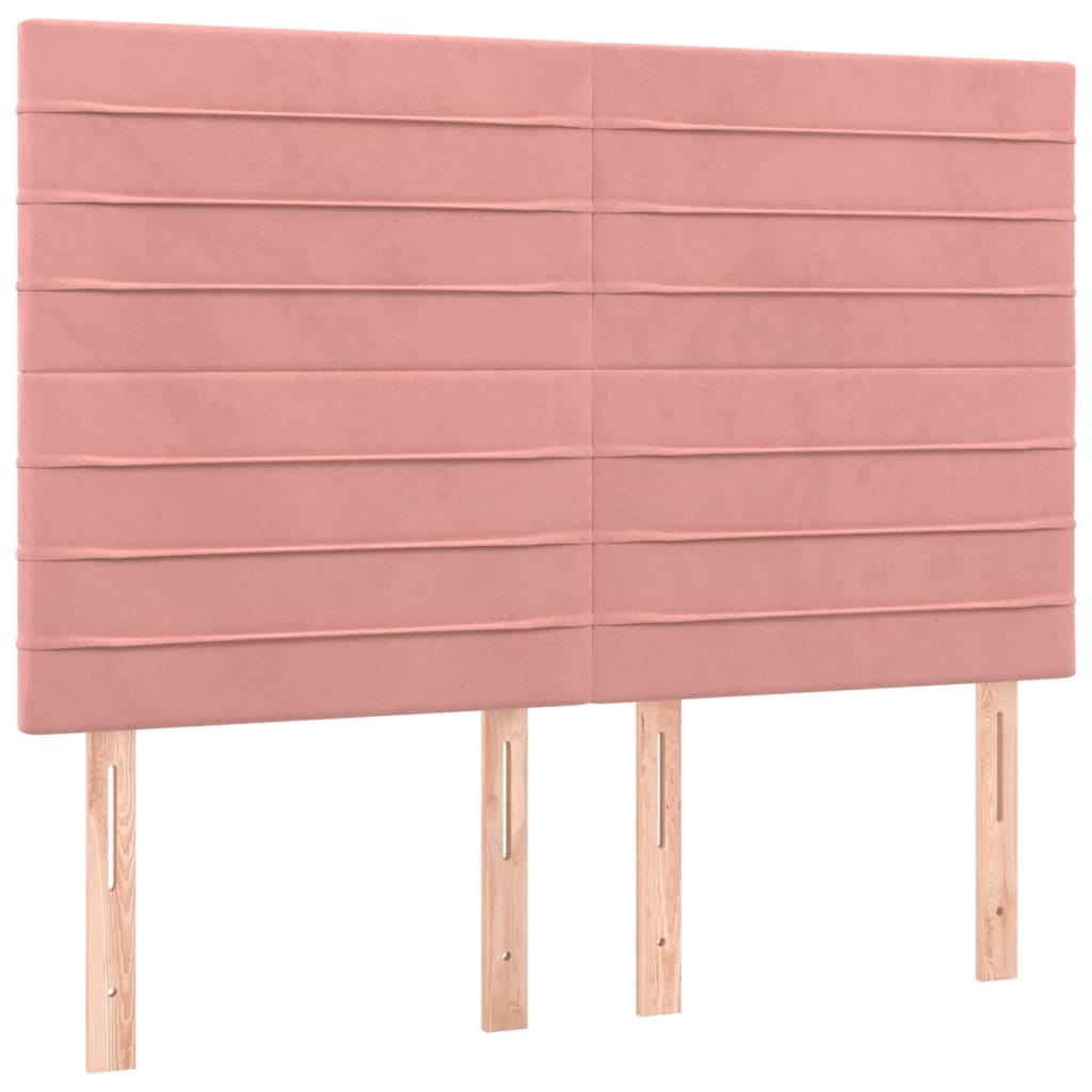 vidaXL Ramsäng med madrass rosa 140x200 cm sammet