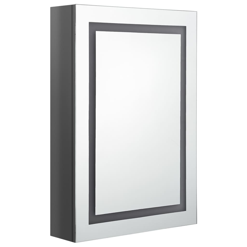 vidaXL Spegelskåp med LED blank grå 50x13x70 cm
