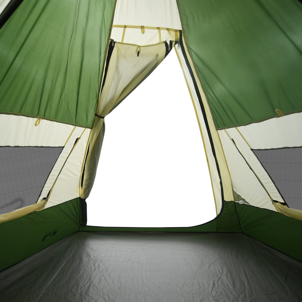 vidaXL Tipi-tält 7 personer grön vattentätt