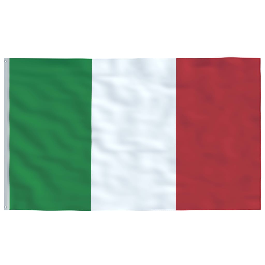 vidaXL Italiens flagga och flaggstång 6,23 m aluminium