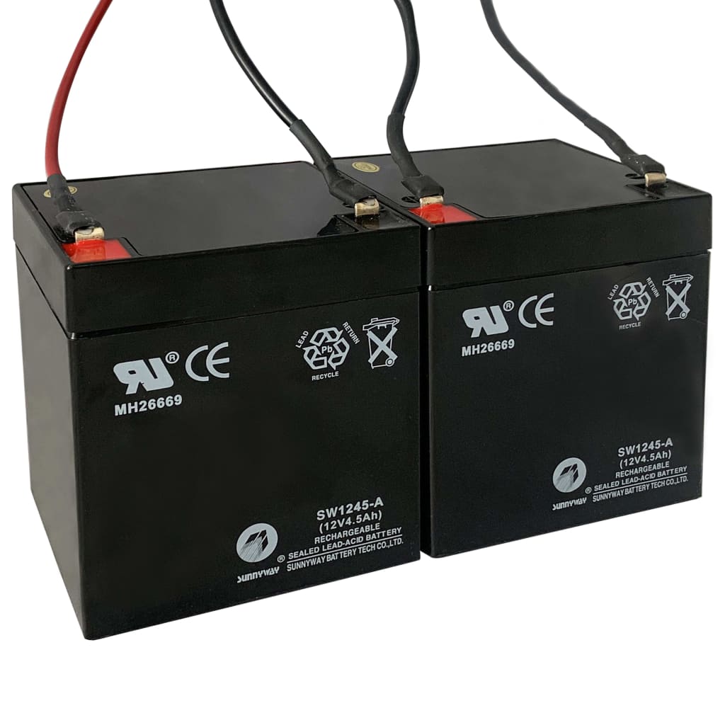 vidaXL Reservbatterier för elsparkcyklar 2 st 12V 4,5Ah