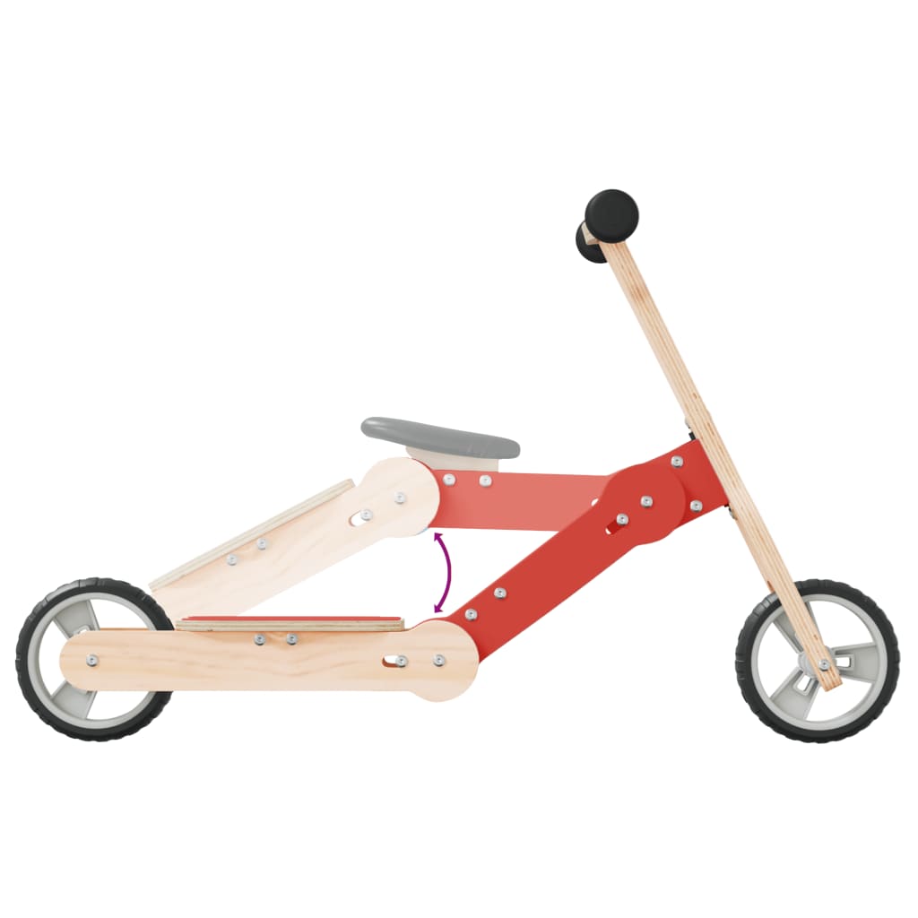 vidaXL Sparkcykel för barn 2-i-1 röd