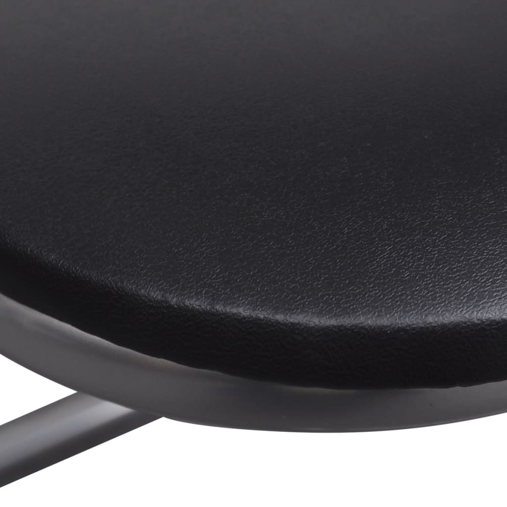 vidaXL Hopfällbara matstolar 6 st svart konstläder och stål