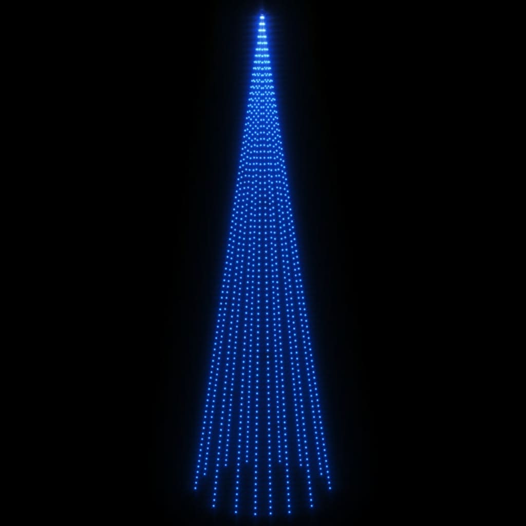 vidaXL Julgran på flaggstång blå 1134 LEDs 800 cm