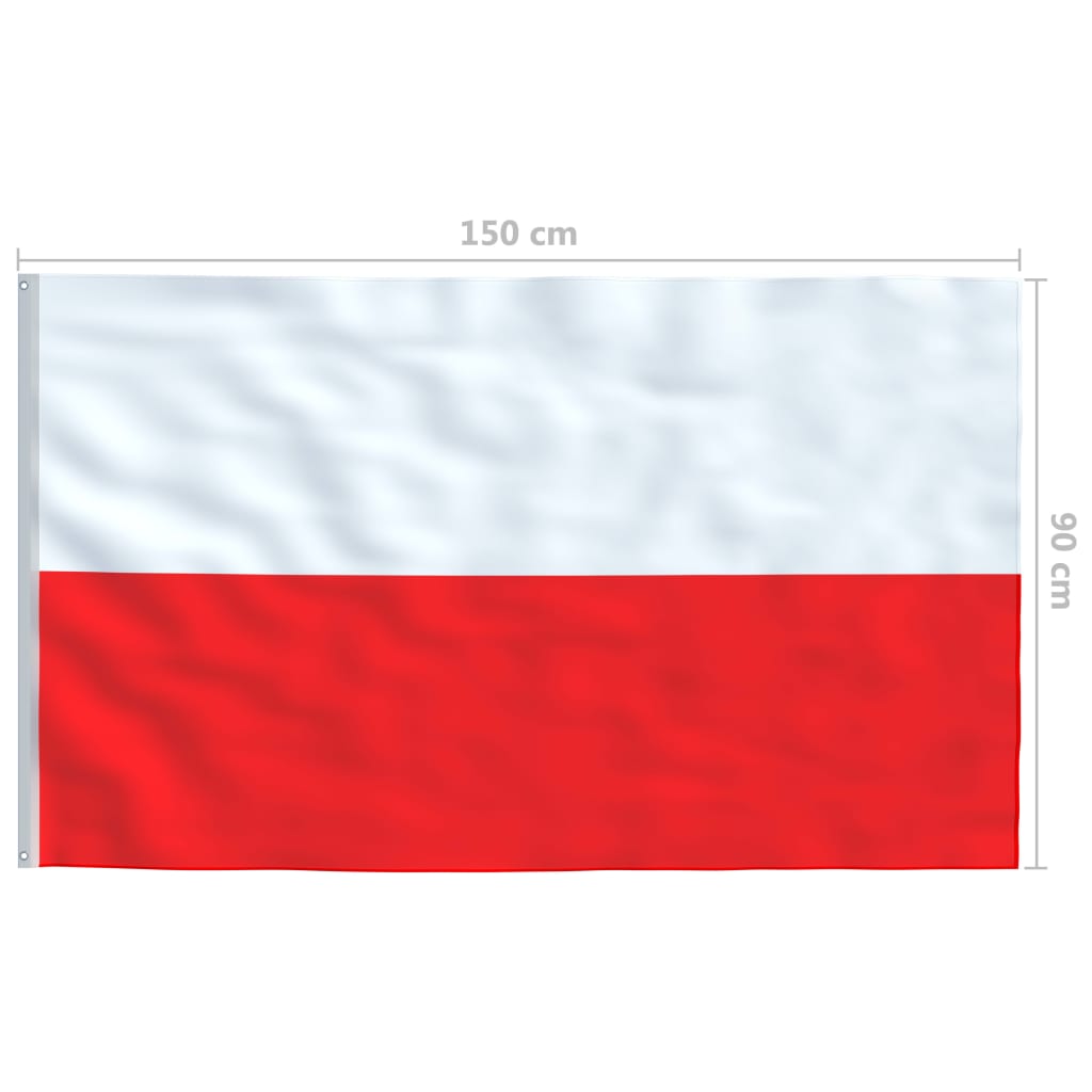 vidaXL Polens flagga och flaggstång i aluminium 6,2 m