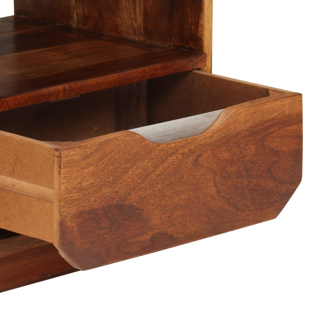 vidaXL Sängbord med låda i massivt sheshamträ 40x30x50 cm