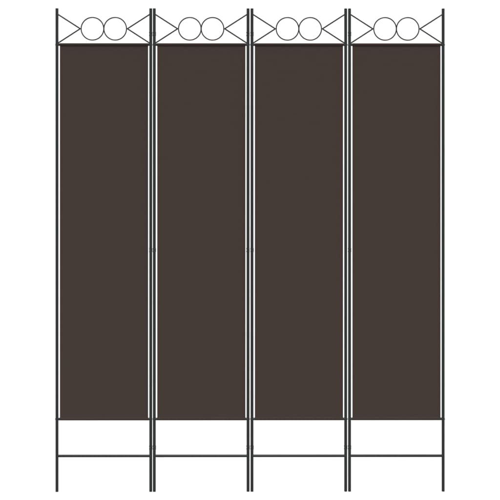 vidaXL Rumsavdelare 4 paneler brun 160x200 cm tyg