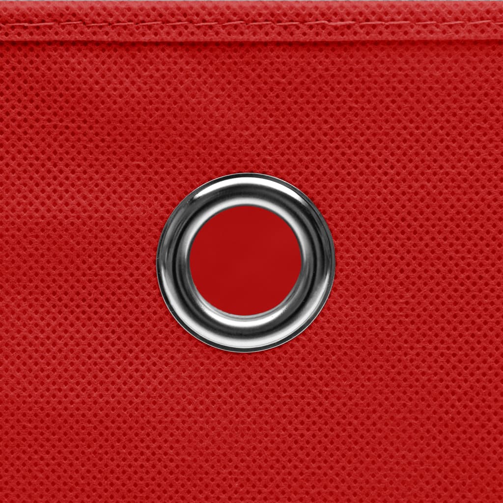 vidaXL Förvaringslådor med lock 4 st 28x28x28 cm röd