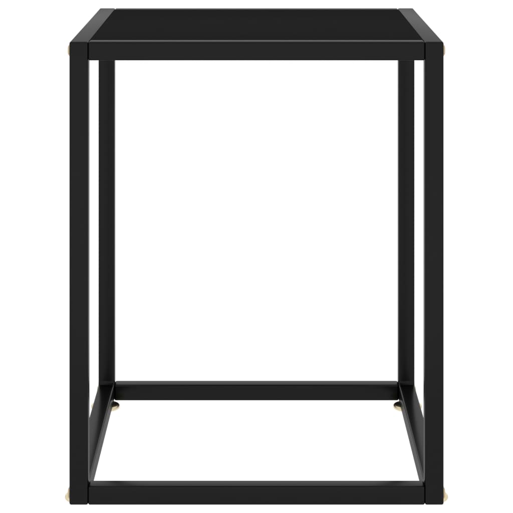 vidaXL Soffbord svart med svart glas 40x40x50 cm