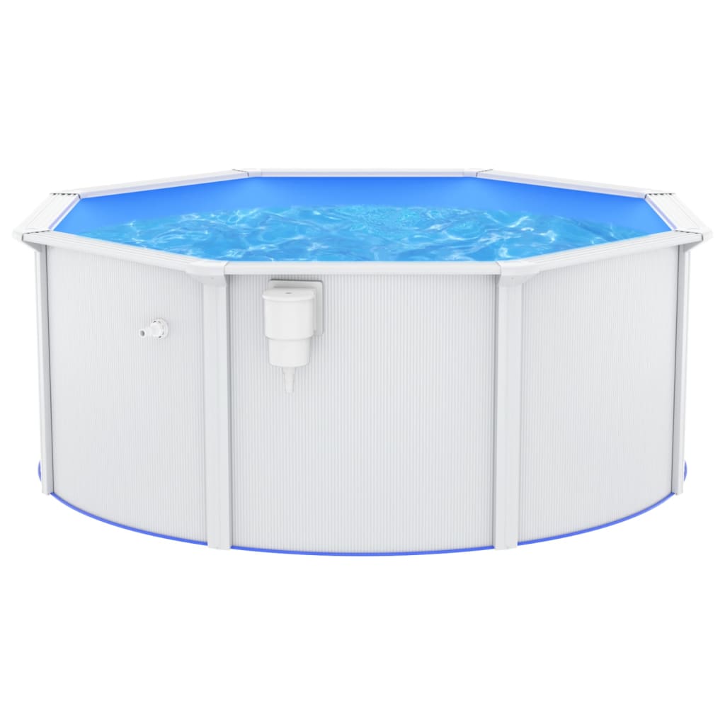 vidaXL Pool med stålväggar 300x120 cm vit
