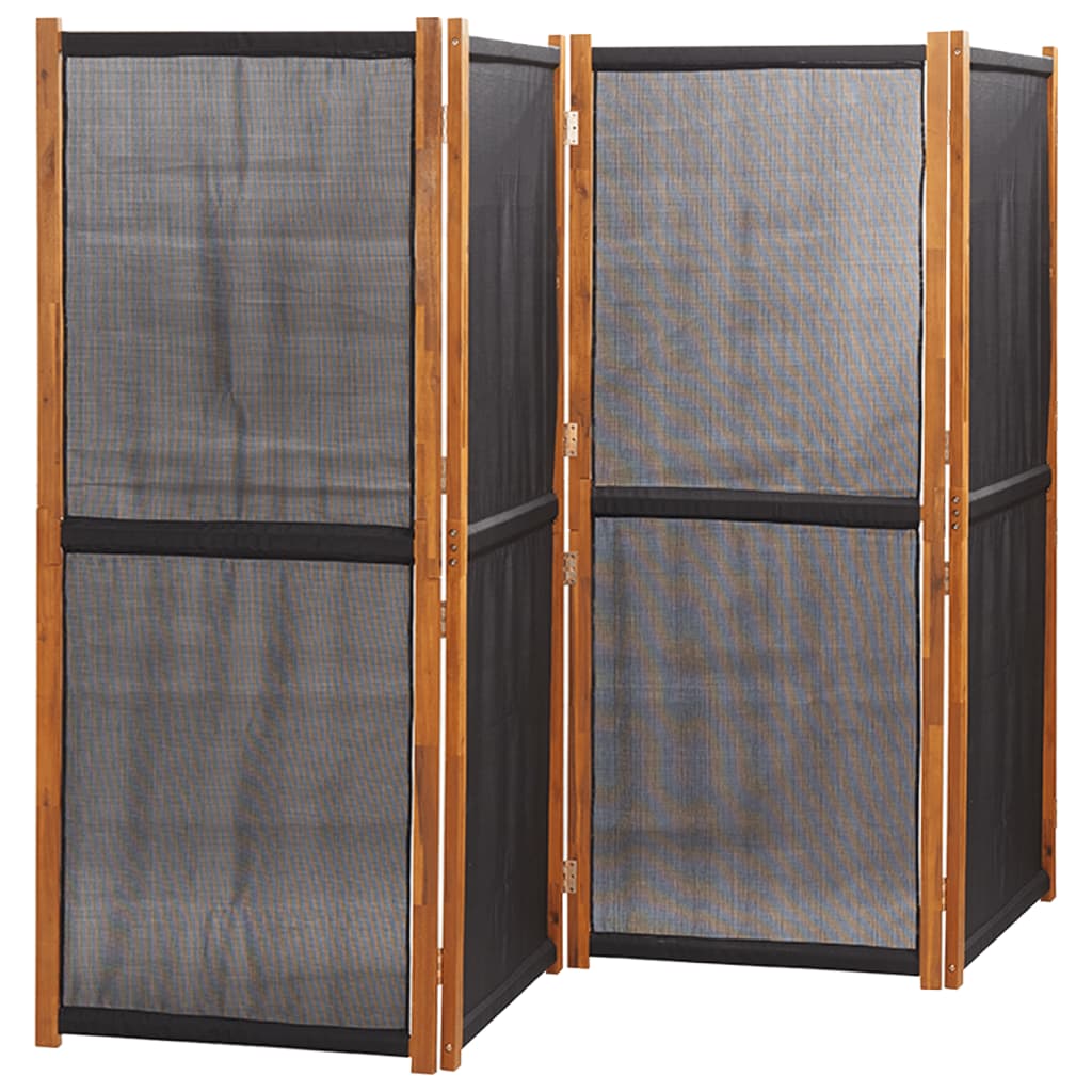 vidaXL Rumsavdelare 4 paneler svart 280x180 cm