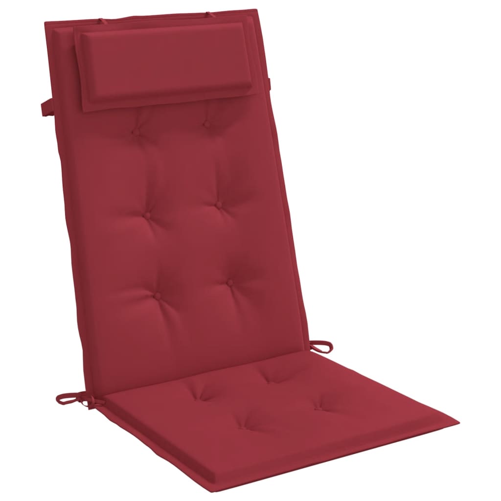 vidaXL Stolsdynor för stolar med hög rygg 2 st vinröd oxfordtyg