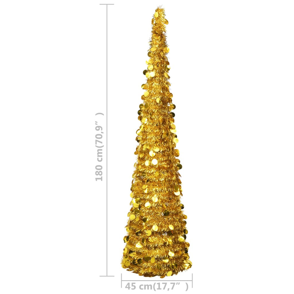 vidaXL Pop-up plastgran guld 180 cm PET