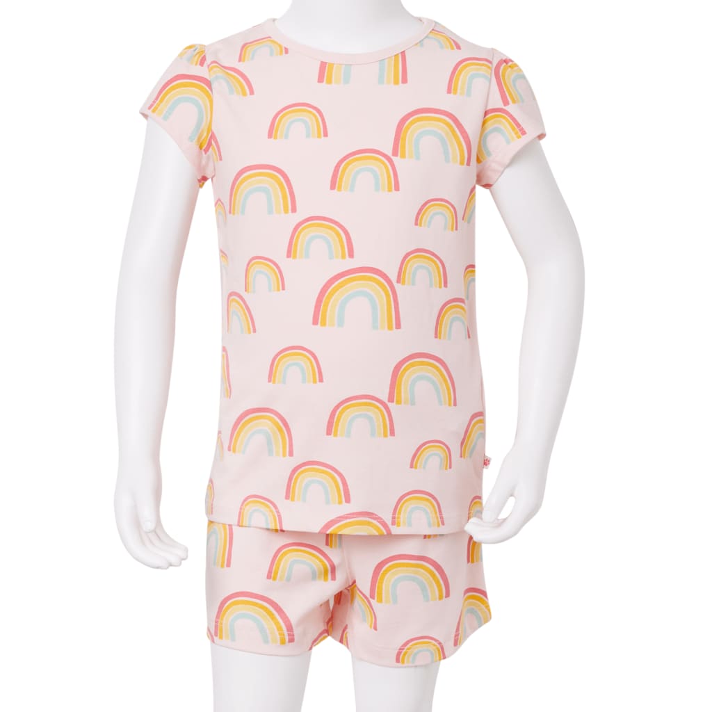 Barnpyjamas med korta ärmar blekrosa 104