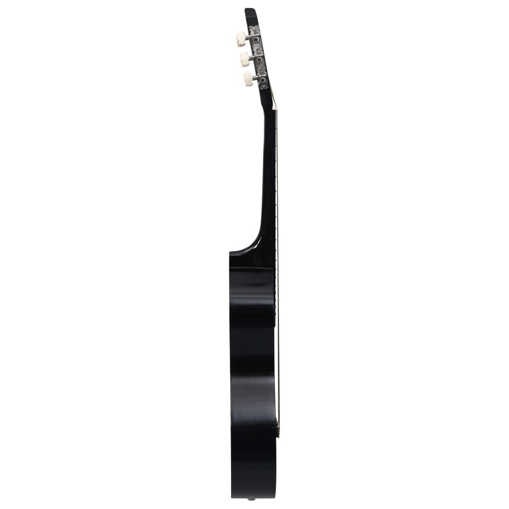 vidaXL Gitarr för nybörjare klassisk svart 4/4 39" amerikansk lind