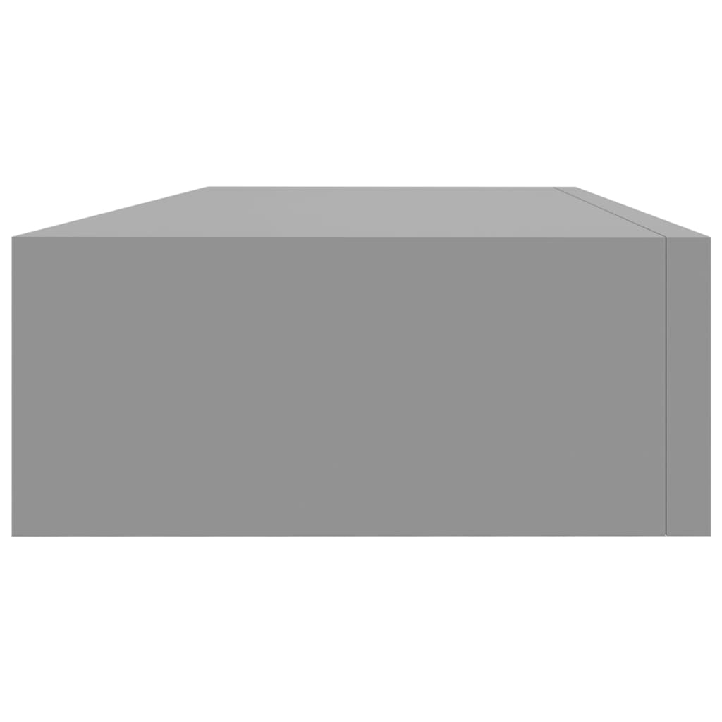 vidaXL Väggmonterad låda grå 60x23,5x10 cm MDF