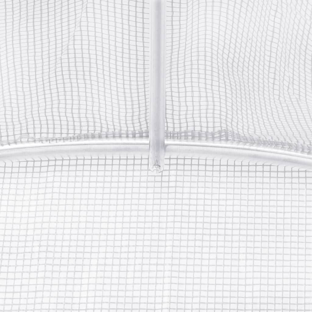 vidaXL Växthus med stålram vit 24 m² 6x4x2 m
