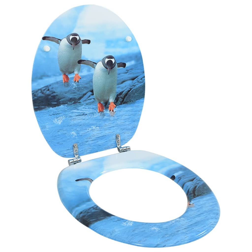 vidaXL Toalettsits med lock MDF pingvin