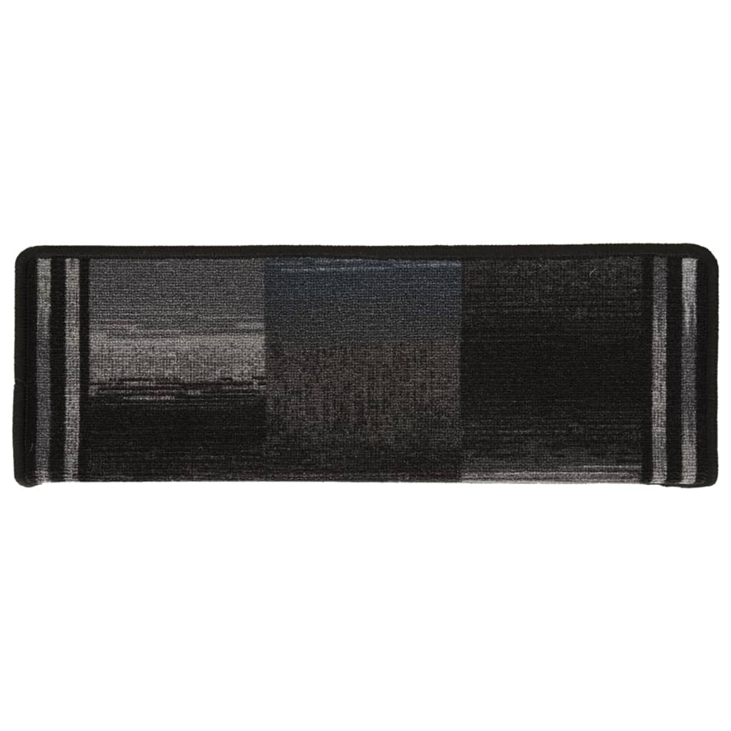vidaXL Trappstegsmattor självhäftande 5 st 65x25 cm svart och grå