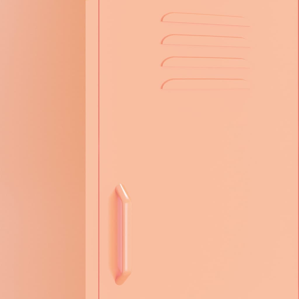 vidaXL Förvaringsskåp rosa 42,5x35x101,5 cm stål