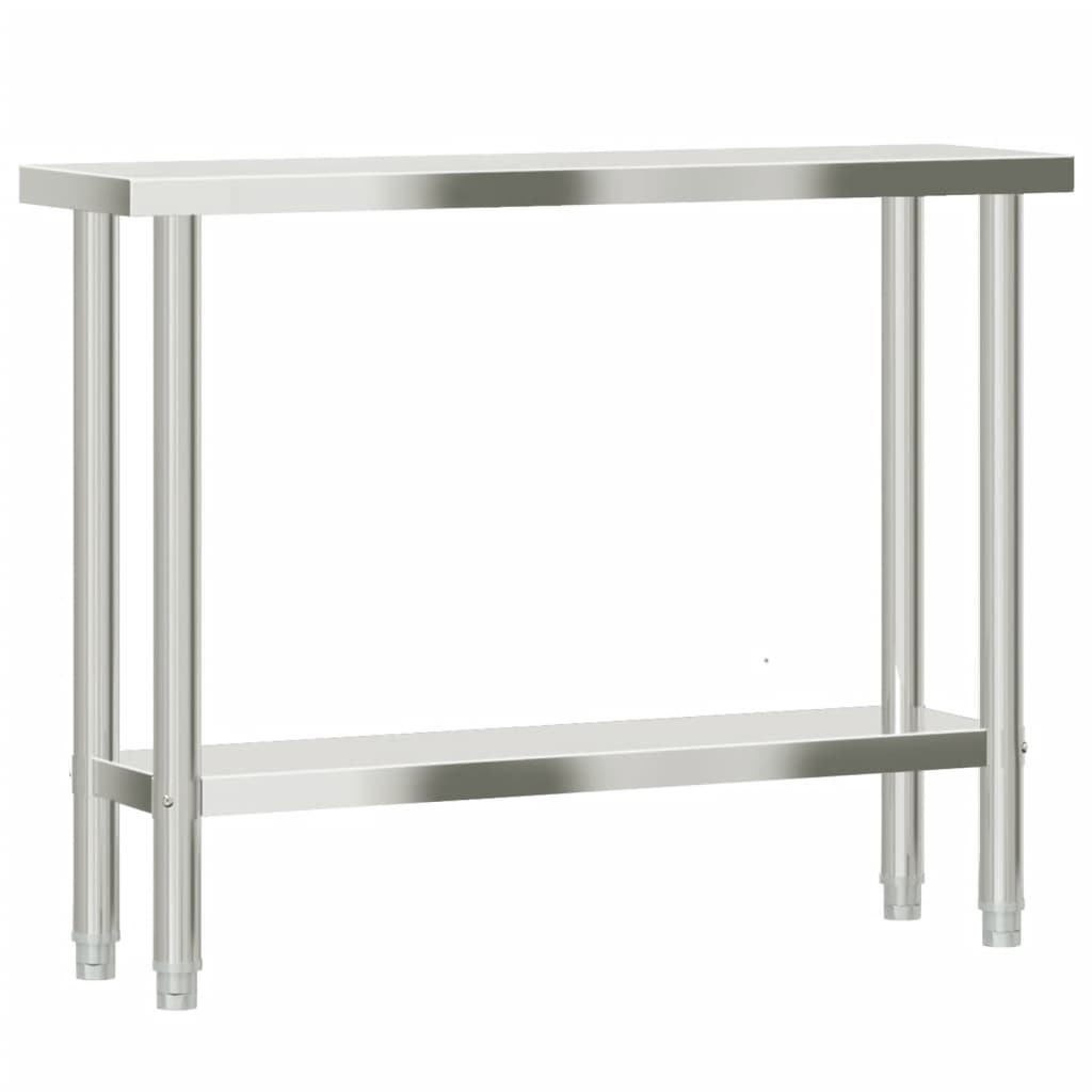 vidaXL Arbetsbord 110x30x85 cm rostfritt stål