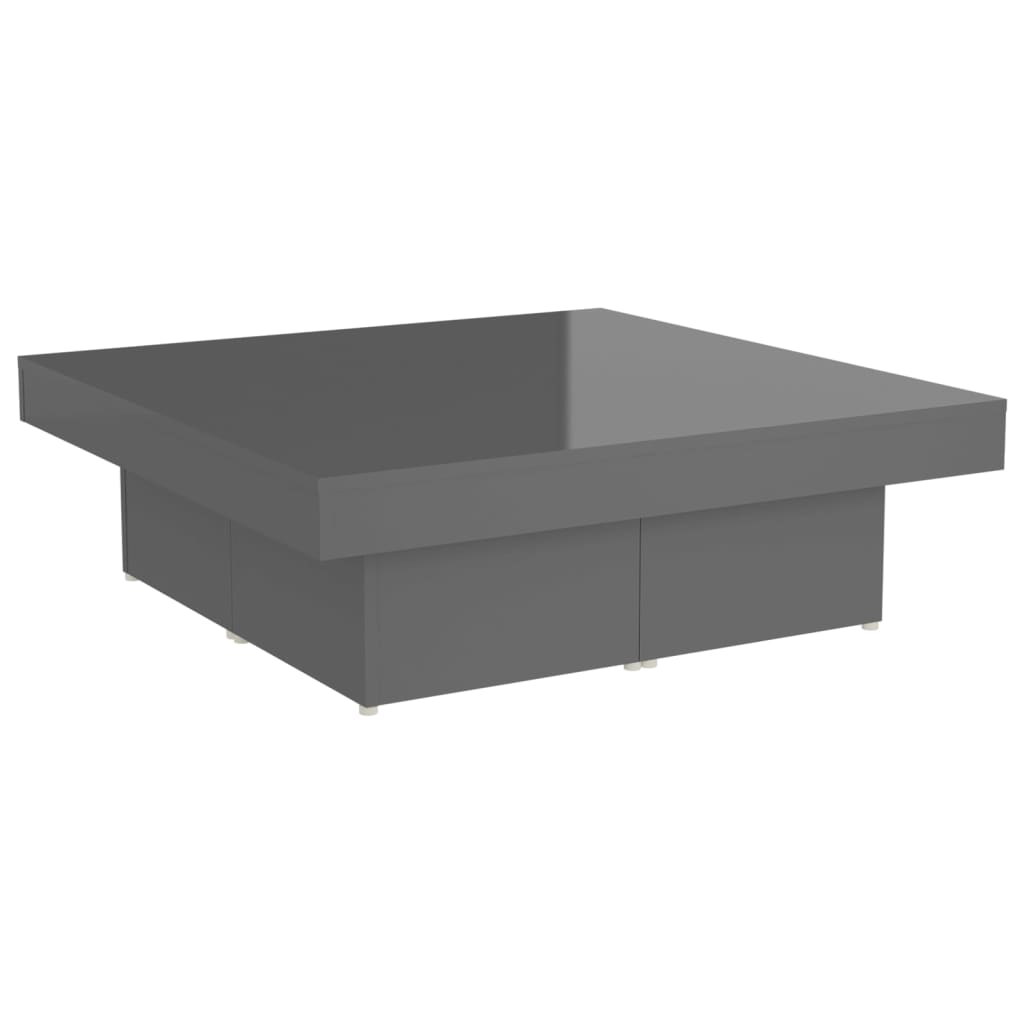 vidaXL Soffbord grå högglans 90x90x28 cm spånskiva