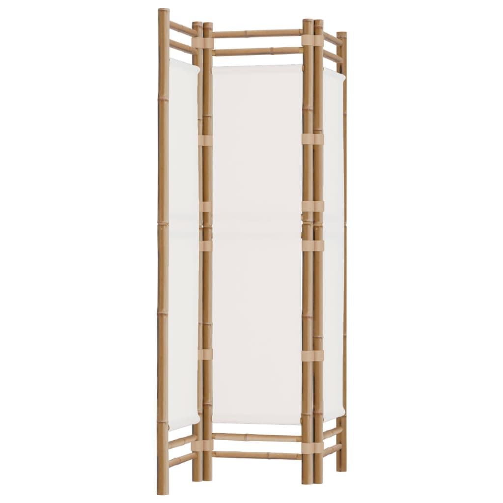vidaXL Rumsavdelare 3 paneler hopfällbar 120 cm bambu och kanvas