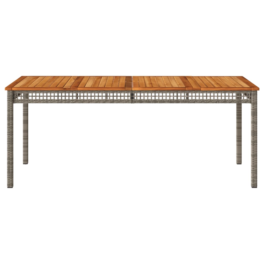 vidaXL Trädgårdsbord grå 180x90x75 cm konstrotting akaciaträ