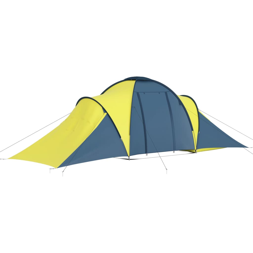 vidaXL Tält för 6 personer blå och gul