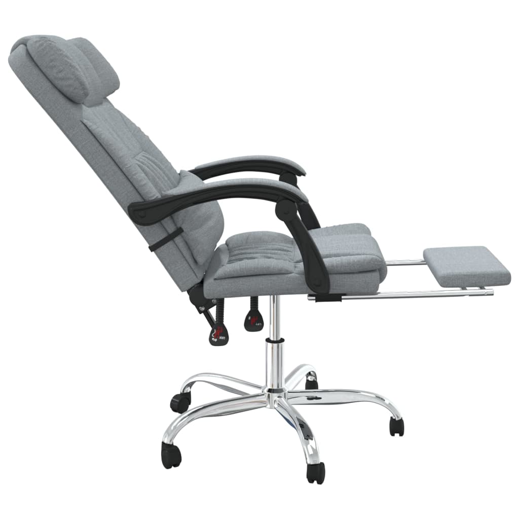 vidaXL Kontorsstol med massage ljusgrå tyg