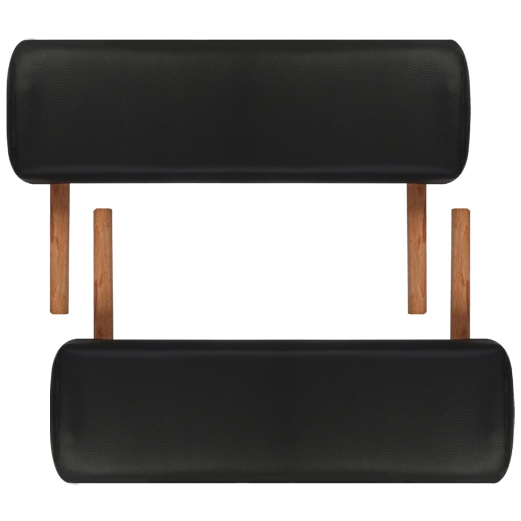 vidaXL Hopfällbar massagebänk med 2 sektioner träram svart