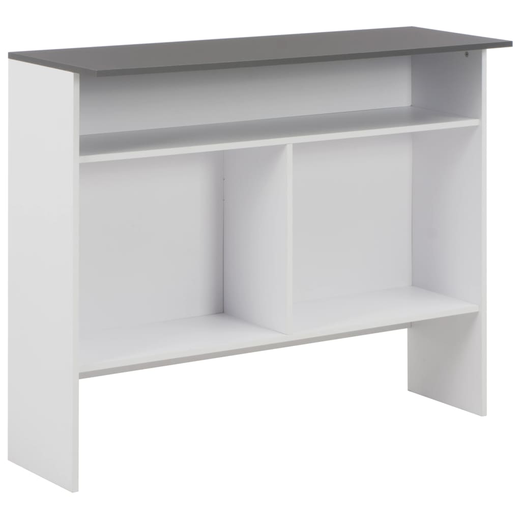 vidaXL Barbord med 2 bordsskivor vit och grå 130x40x120 cm