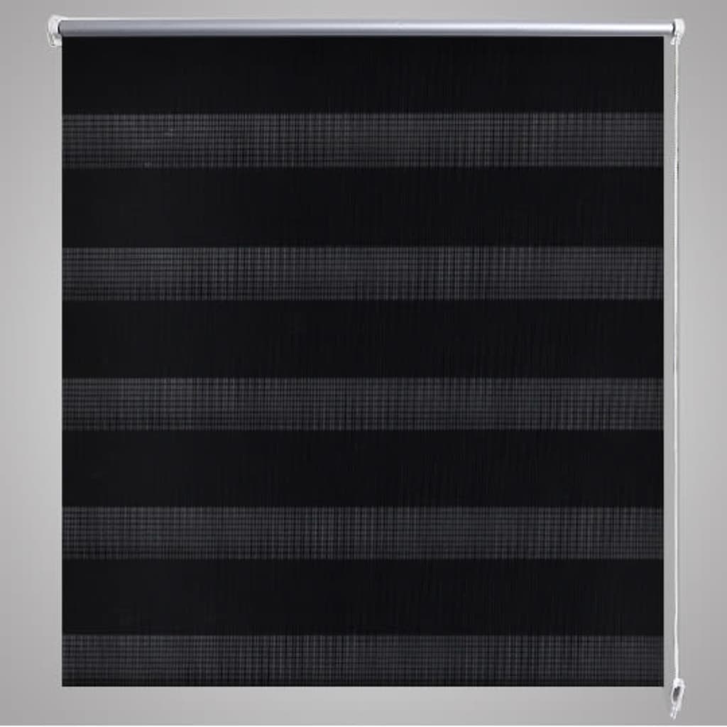 Rullgardin randig svart 50 x 100 cm transparent