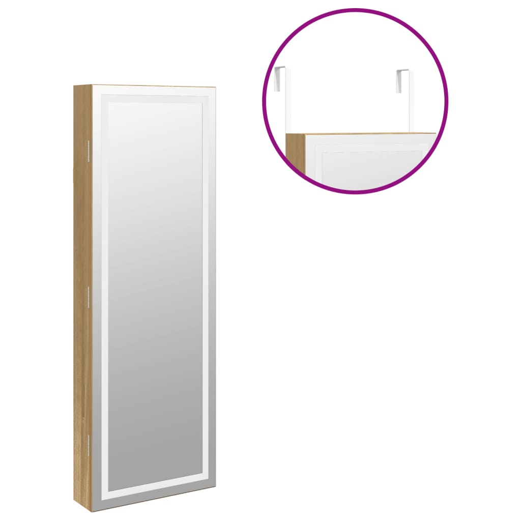 vidaXL Spegelskåp med LED-lampor väggmonterat