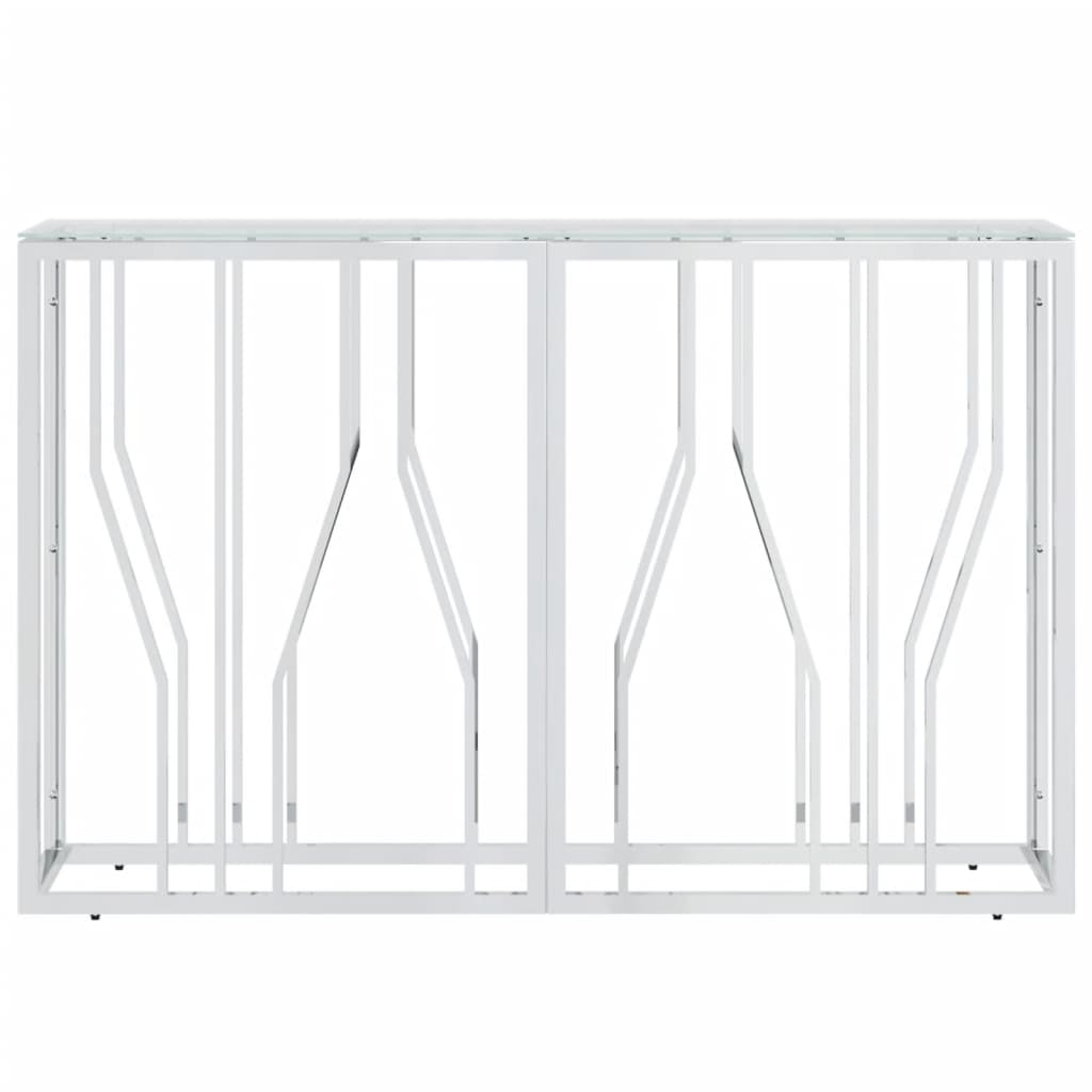 vidaXL Avlastningsbord 110x30x70 cm rostfritt stål och glas