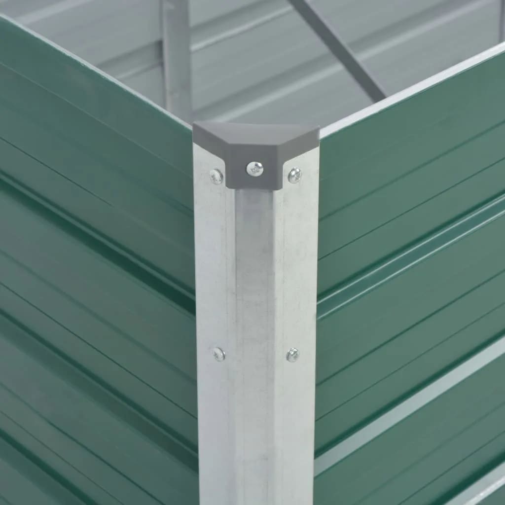 vidaXL Odlingslåda upphöjd galvaniserat stål 240x80x45 cm grön