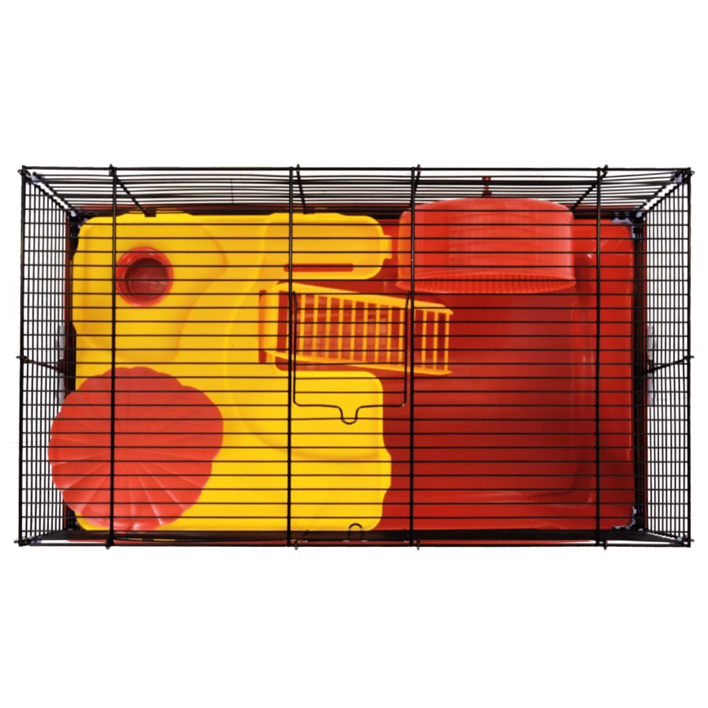 vidaXL Hamsterbur röd 58x32x36 cm polypropen och metall